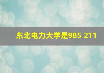 东北电力大学是985 211